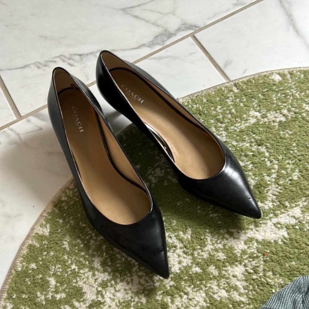 Coach leather kitten heels size 10